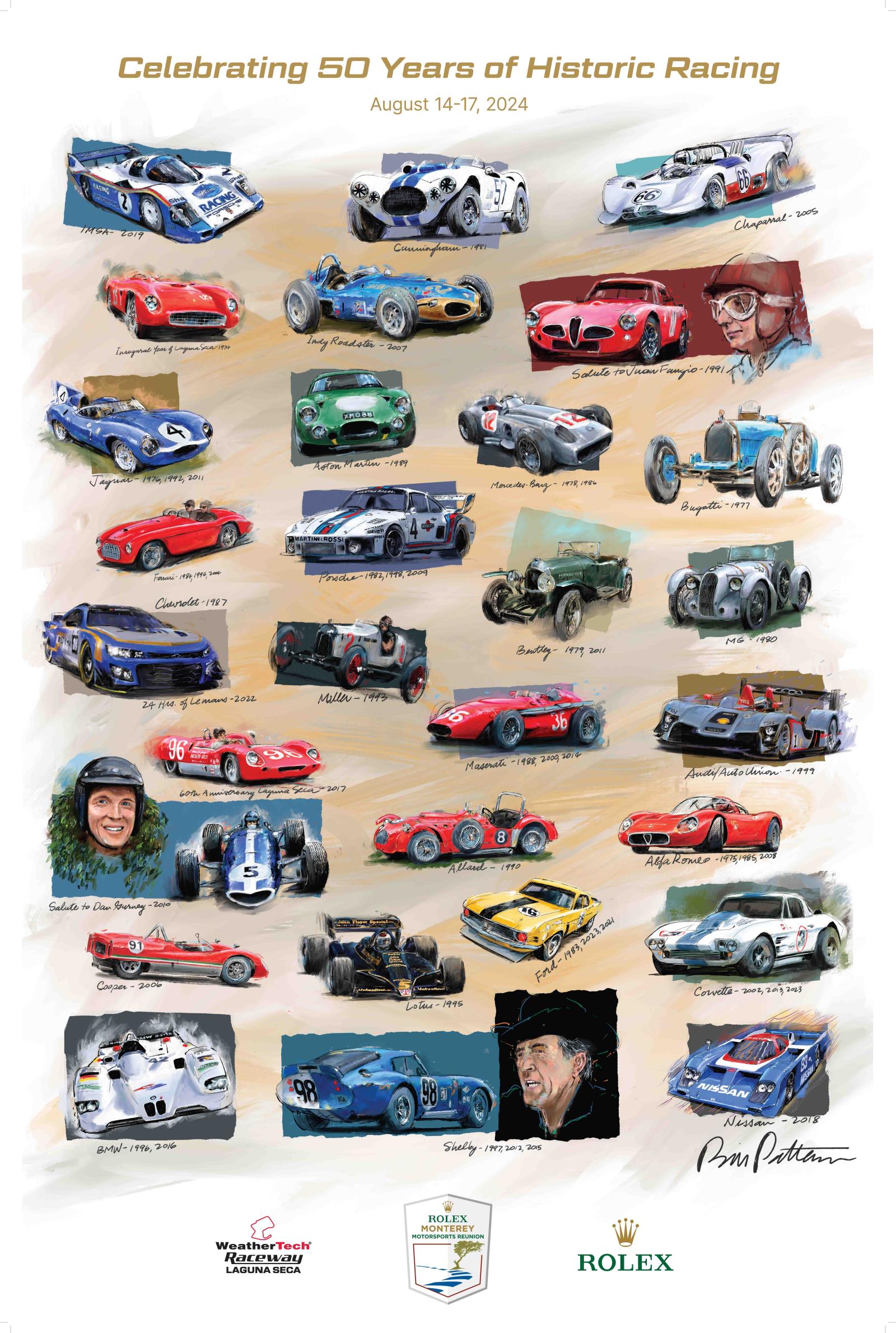 Rolex Monterey Motorsports Reunion Poster Celebrates Golden Anniversary of Historic Racing