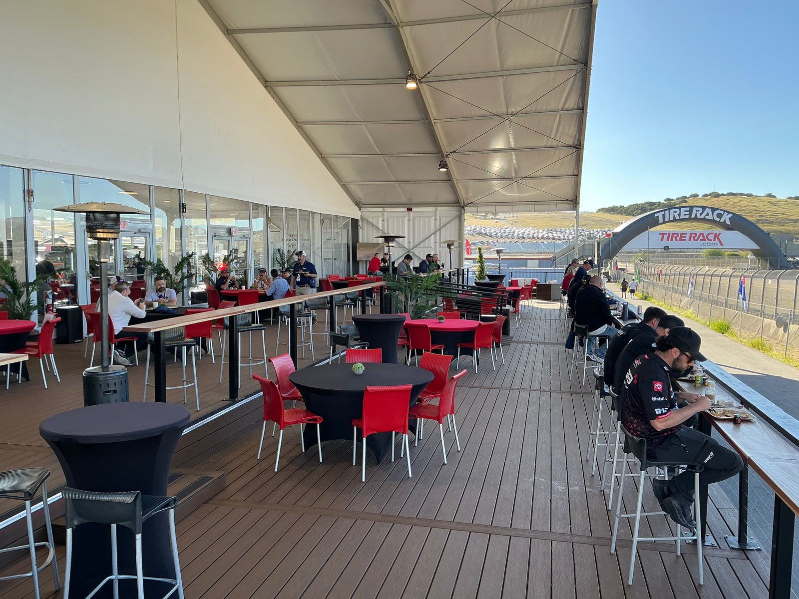 VIP Club terrace overlooking the Andretti Hairpin, Turn 3, and Turn 4