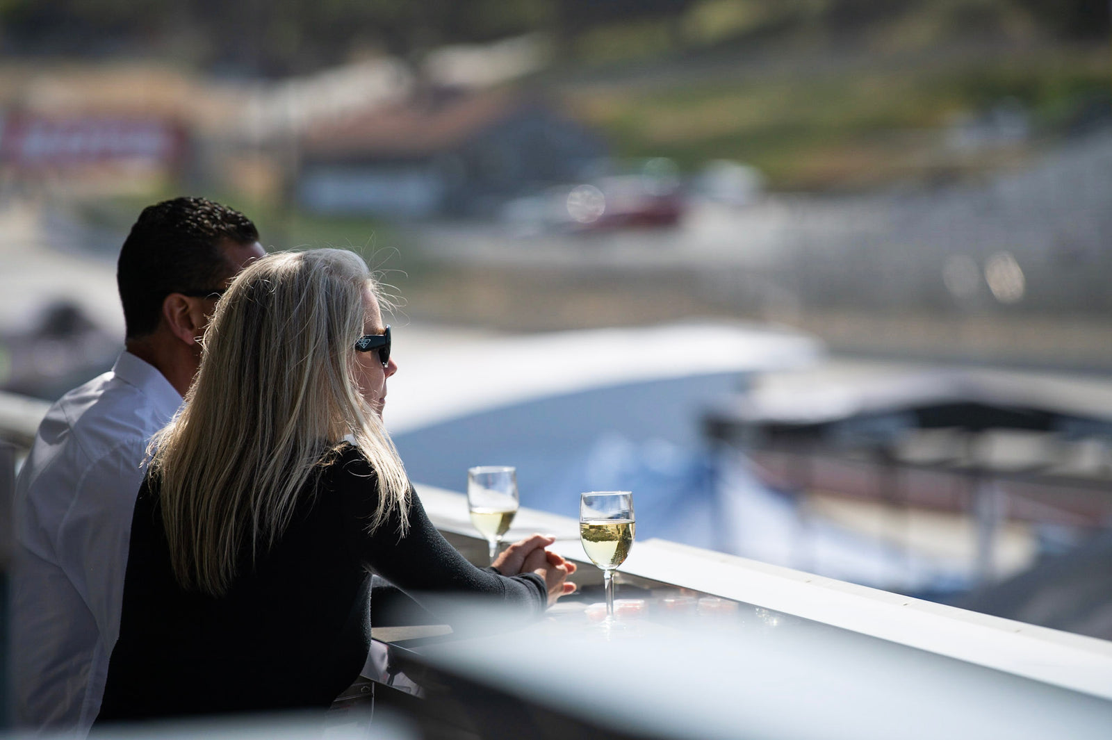 Guests enjoying the Champions Club overlooking WeatherTech Raceway Laguna Seca